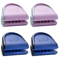 Skate Swipe Ice Skate Blade Cleaner Dryer Pack of 4 with Pouch | Skate Blade Care & Wiper Tool for Hockey & Figure Skates (Color Combo Options)