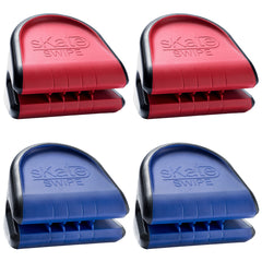 Skate Swipe Ice Skate Blade Cleaner Dryer Pack of 4 with Pouch | Skate Blade Care & Wiper Tool for Hockey & Figure Skates (Color Combo Options)