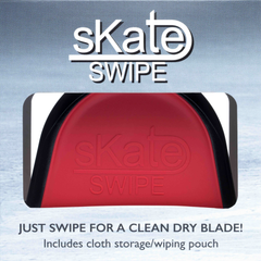Skate Swipe Trio Ice Skate Blade Cleaner Pack of 3 with Storage Pouch | Dryer Wiper Tool for Skate Blade Care