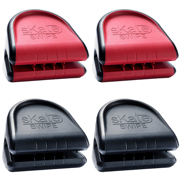 Skate Swipe Ice Skate Blade Cleaner Dryer Pack of 4 with Pouch | Skate Blade Care & Wiper Tool for Hockey & Figure Skates (Color Combo Options)
